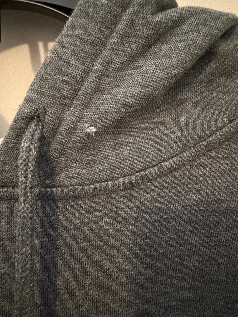 adidas Gray Pullover Hoodie with White Stripe Accents